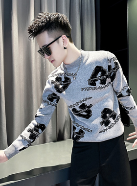 小伙 秋冬新款男士毛衣打底针织衫  M177-P78 控108 灰色