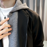 社会小伙秋冬加棉男时尚夹克男外套J265-P108控148黑色，男装夹克，电商D313