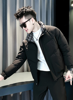 小伙 2025冬装加厚设计男士皮棉衣外套  F122-P138 控178 黑色