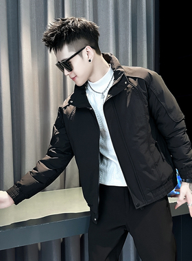 小伙 2025冬装加厚设计男士棉衣外套  F108-P138 控178 黑色