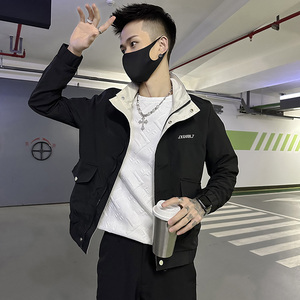 2023春装新款社会小伙修身夹克男外套 J54-P98 控138 绿色图片