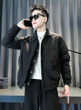 小伙 2025冬装加厚设计男士皮棉衣外套  F120-P148 控188 黑色