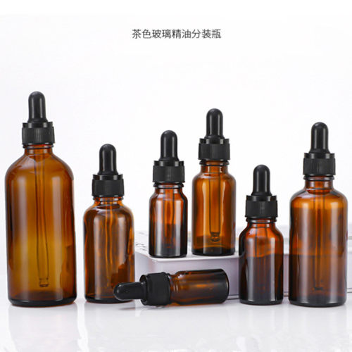 透明螺口玻璃滴管瓶10ml20ml30ml50ml100ml棕玻璃瓶精油瓶