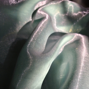 金粉流光棉闪光幻彩人棉缎布料春秋汉服袍子柔软亲肤礼服舞台面料