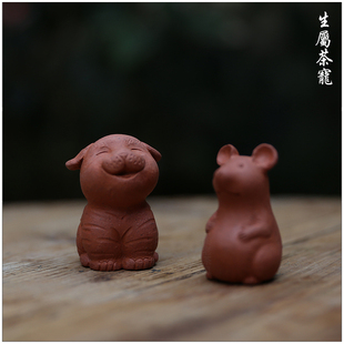 【茶宠 生属宠】古陶老茶鬼 赵桂波手捏 全手工 虎宠 鼠宠 牛宠