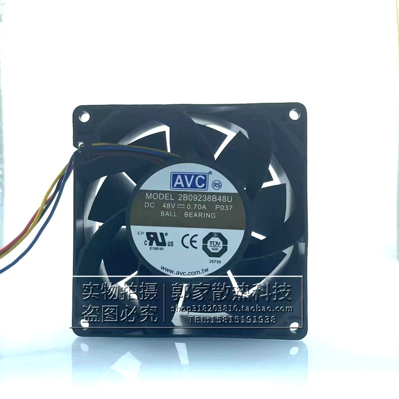 原装AVC 2B09238B48U 48V 0.70A 9CM 9038 4线PWM 工控机散热风扇