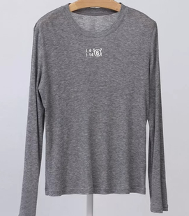 如缤RUBIN春装新款女装绵羊毛长袖圆领套头上衣6A12T69259