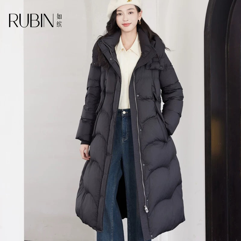 如缤RUBIN冬季新款女装连帽羽绒服