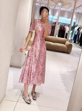 如缤RUBIN2026夏装新款正品女装花色莱塞尔收腰连衣裙6A28L61011
