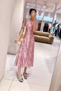 如缤RUBIN2026夏装新款正品女装花色莱塞尔收腰连衣裙6A28L61011