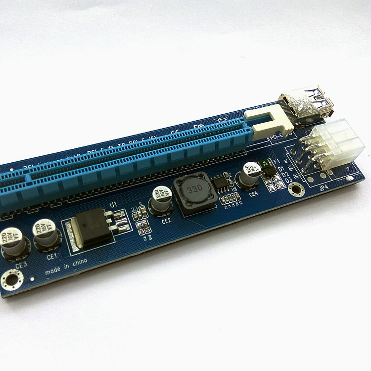 2018款 1X转16X显卡转接线 6PIN USB3.0 PCI-E线转接卡延长线