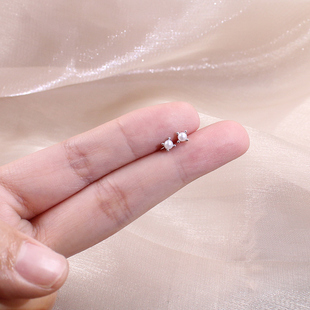 耳钉小珍珠超亮迷你极小隐形银针耳钉多耳洞耳骨钉上班可戴不明显
