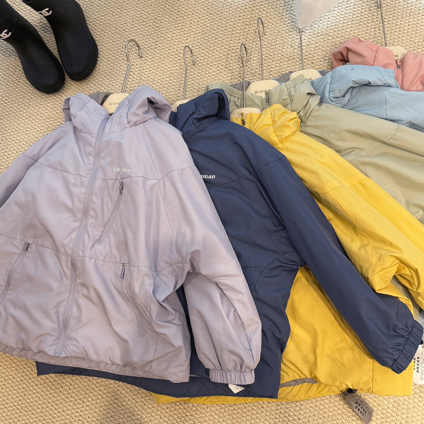 亲子款柒号童仓儿童连帽保暖防风棉服外套冬装女大童夹棉加厚上衣