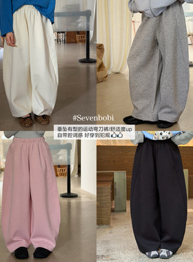 亲子/柒号童仓女大童时尚宽松休闲裤秋装新款儿童韩版百搭运动裤