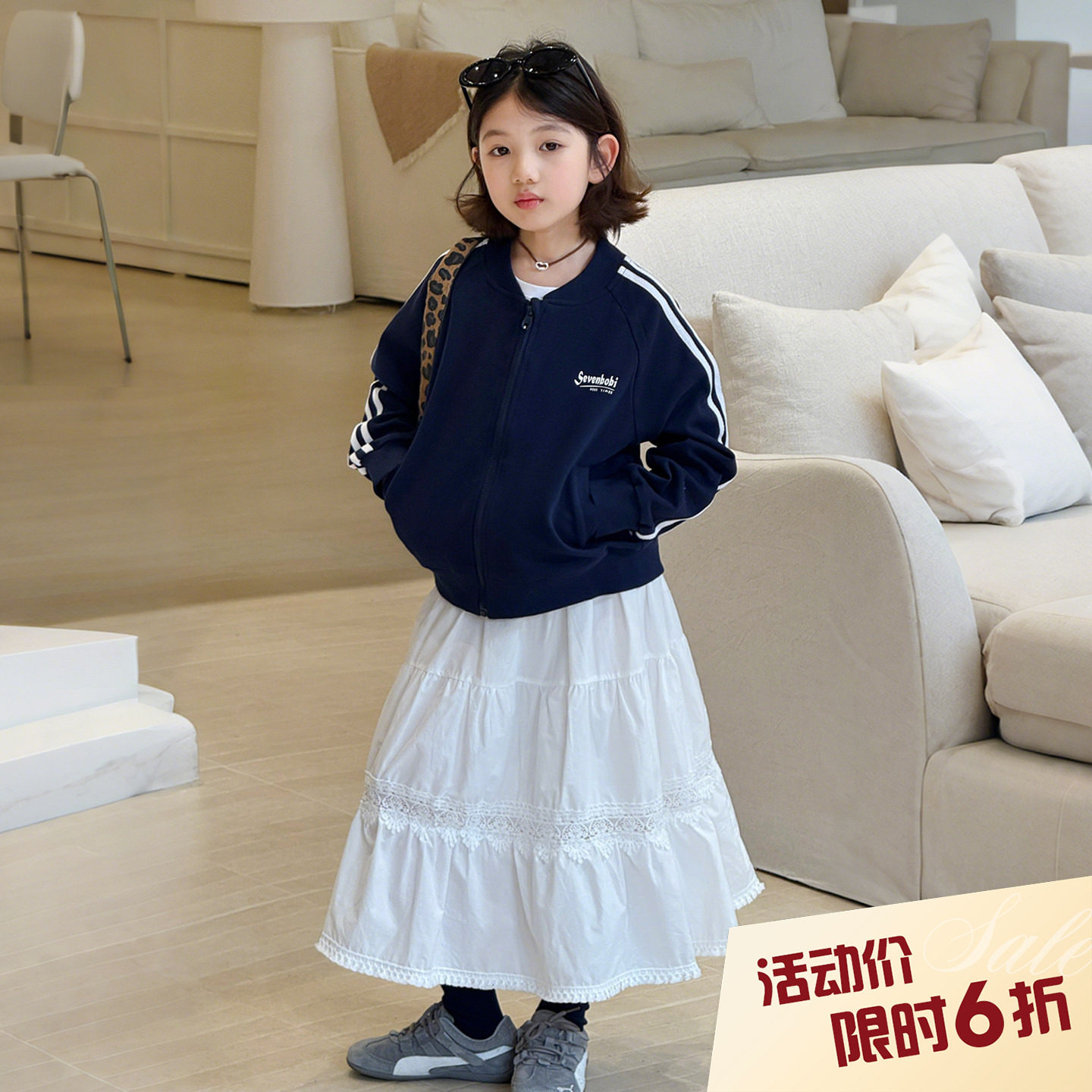 【亲子】柒号童仓女大童韩系运动外套春夏新款儿童休闲风棒球服潮