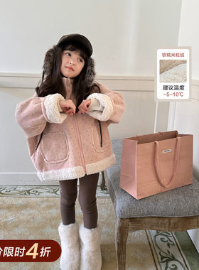 柒号童仓女大童时尚韩版米粒绒棉衣冬装新款儿童休闲上衣保暖外套