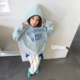 新款 复古连帽卫衣春装 柒号童仓女大童美式 慵懒风印花上衣 亲子