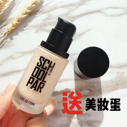 现货SCHOOLPAR院牌粉底液不易脱妆雾面哑光底妆持久控油服帖正品