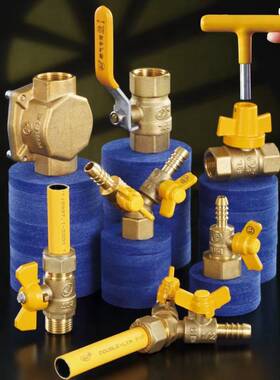 燃气阀三通双联内外丝开关铜球阀接头插管球阀羊角液化气专用阀门