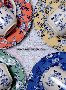 出口英式Johnson Brothers高档餐具餐盘杯子四色花盘子马克杯特价