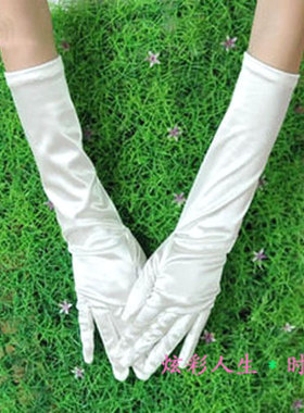 cosplay黑色弹力礼仪表演白手套