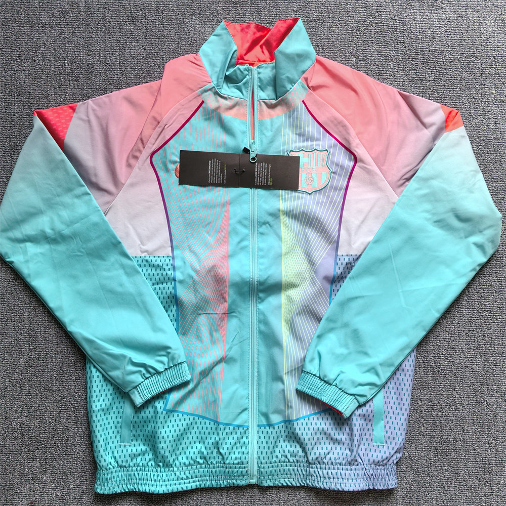 双面穿足球服外套防水复古球衫刺绣男风衣秋冬爆款 windbreaker