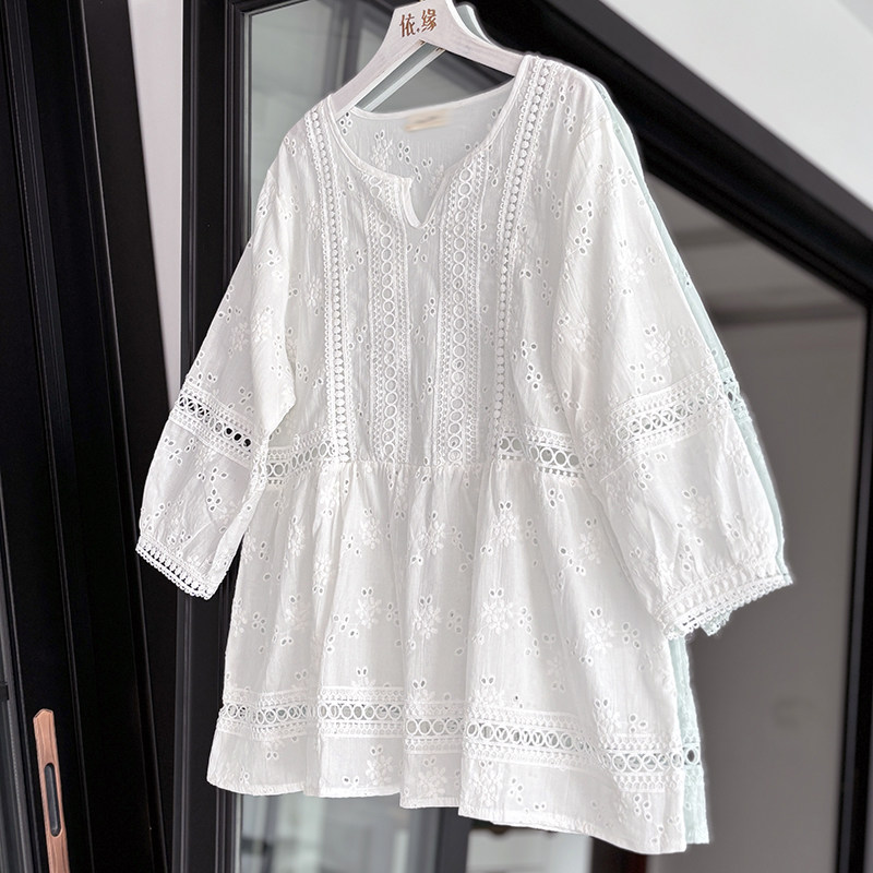 娃娃衫镂空刺绣甜美减龄洋气