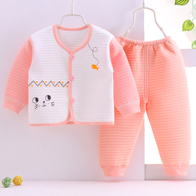 婴儿保暖全棉内衣套装