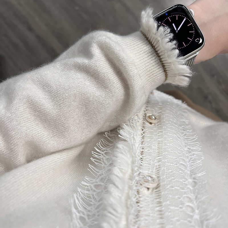 蕾丝流苏山羊绒针织衫温柔与浪漫