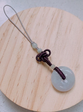 手机挂绳手工编绳翡翠平安扣手机挂绳