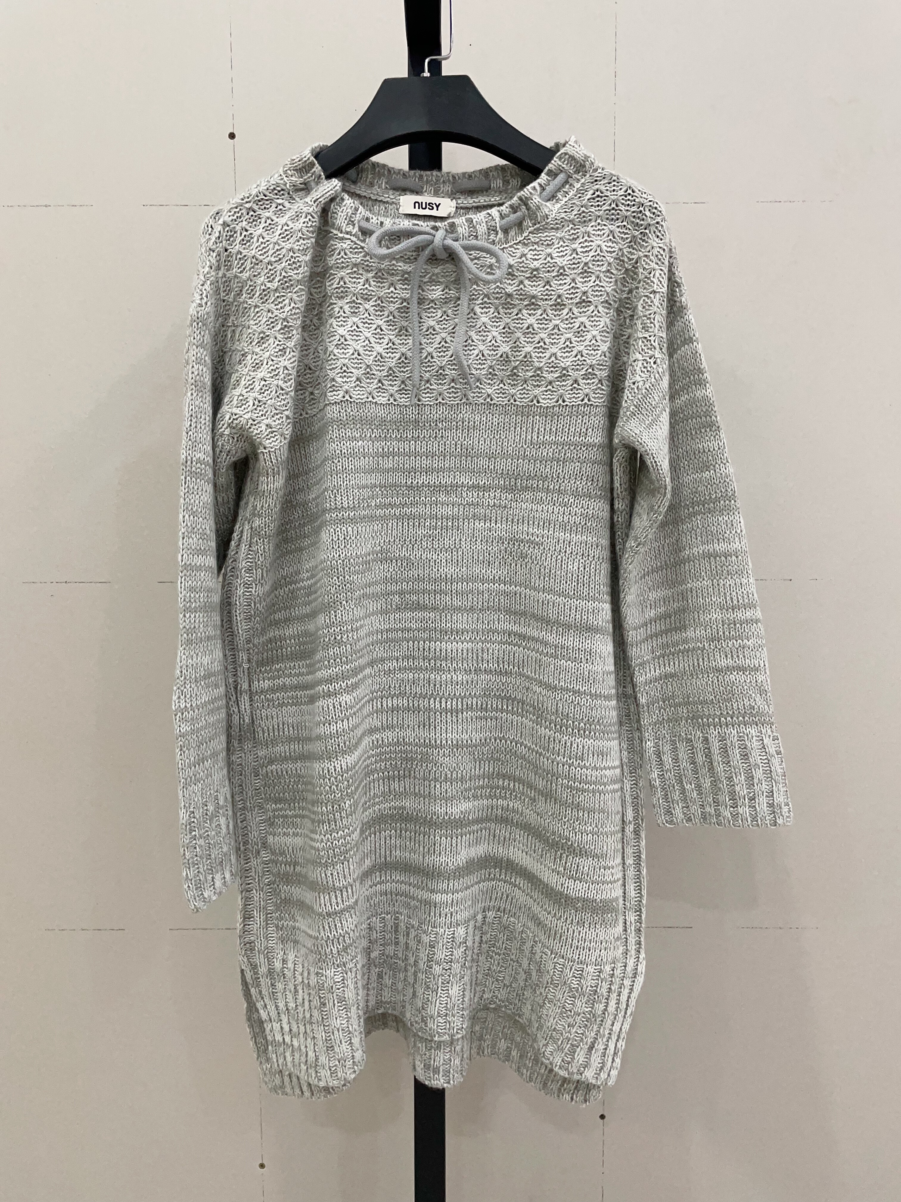 外单提花圆领中长款毛衣连衣裙宽松时尚通勤气质洋气休闲个性复古