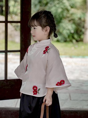 民国风女童盘扣上衣2013春夏