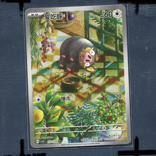 宝可梦PTCG简中正版卡牌 13.0 黑晶炽诚 爱吃豚 CSV5C-137 AR