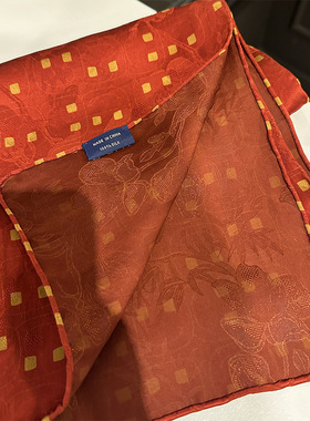 非遗花罗红云纱丨红色双面真丝围巾100%桑蚕丝丝巾圣诞新年送妈妈