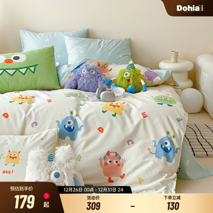 多喜爱卡通四件套全棉床品纯棉床单被套儿童多巴胺三件套可爱怪兽