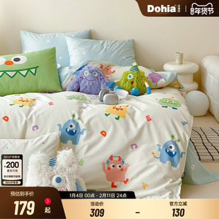 多喜爱卡通四件套全棉床品纯棉床单被套儿童多巴胺三件套可爱怪兽