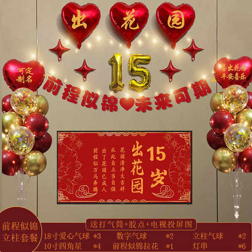 15岁出花园布置场景墙装饰气球