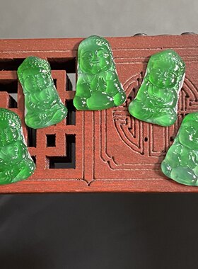 天然A货冰种阳绿翡翠宝宝佛