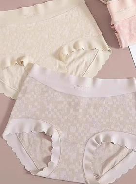 情美时女士内裤莫代尔高弹舒适包臀立体格子提花轻奢时尚22258