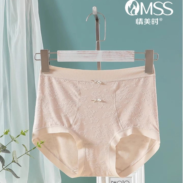 情美时兰代尔立体提花柔软舒适细腻亲肤裸感包臀女士内裤91030