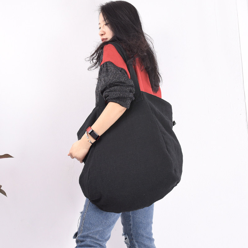 【限时清仓】纯色文艺范单肩包女原创设计休闲软布包大容量手提包