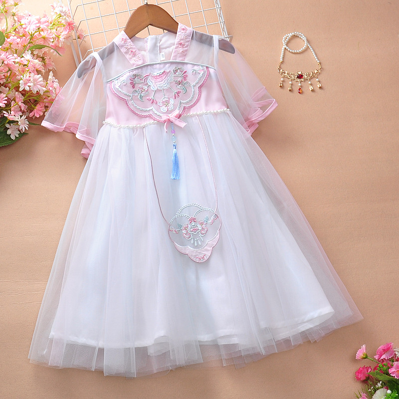 女童汉服夏季新款女孩古筝表演礼服飘逸超仙女孩连衣裙子唐装纱裙,童装/婴儿装/亲子装,汉服,淘宝优惠券,粉丝福利购,淘宝优惠卷