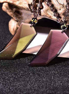 本命年黑曜石狼牙大号吊坠水晶项坠女男首饰平安符挂件情侣项链