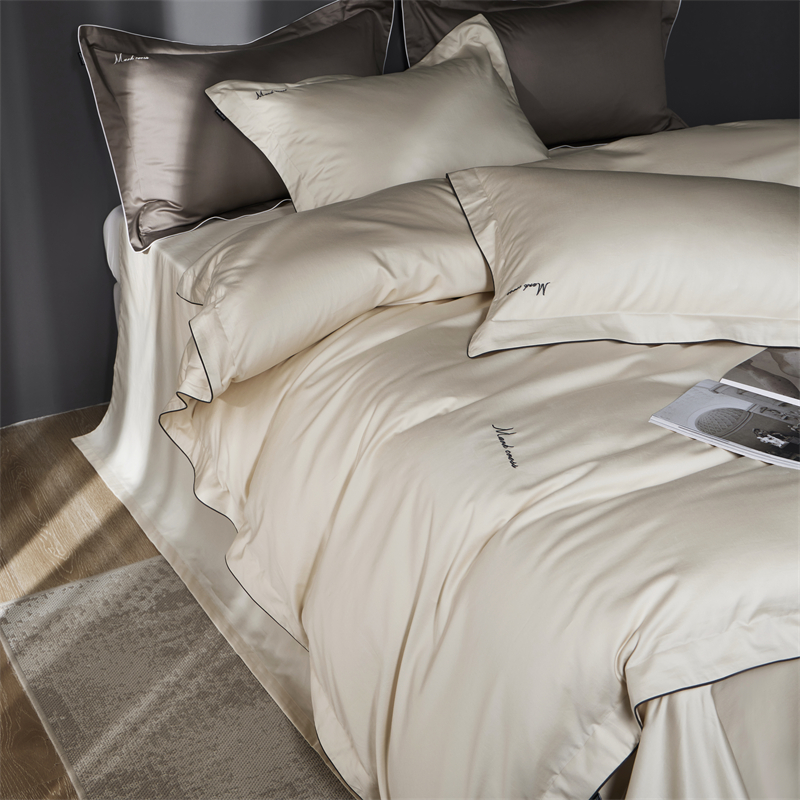 轻奢简约纯色100支长绒棉四件套