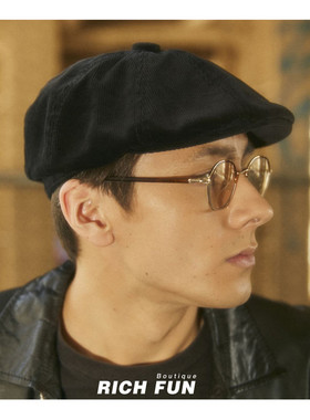 袋鼠Kangol Cord Hawker灯芯绒丝绒英伦八角帽画家帽鸭舌帽子男女