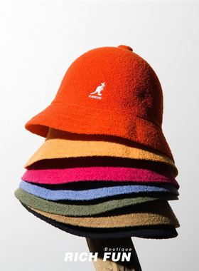 袋鼠Kangol Bermuda Casual美式潮牌嘻哈防晒圆顶网眼渔夫帽帽子