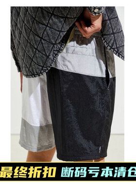 Champion Colorblock Crinkle Short新款复古撞色尼龙短裤休闲裤