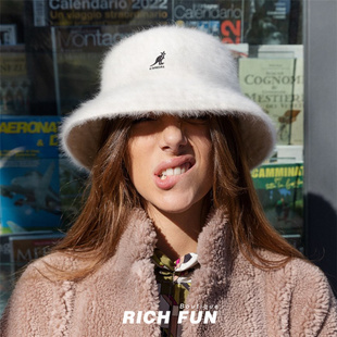 袋鼠Kangol 兔毛毛绒平顶盆帽渔夫帽子男女 FurgoraBucket秋冬新款