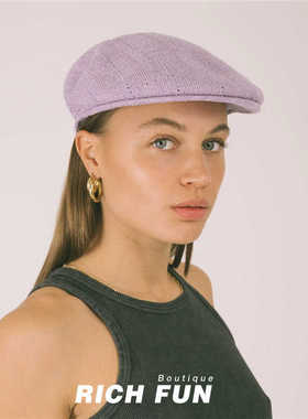 Kangol Summer Prep 504 Ivy Cap袋鼠24新款条纹复古镂空贝雷帽子