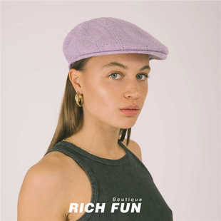 Cap袋鼠24新款 Kangol 条纹复古镂空贝雷帽子 Ivy 504 Summer Prep
